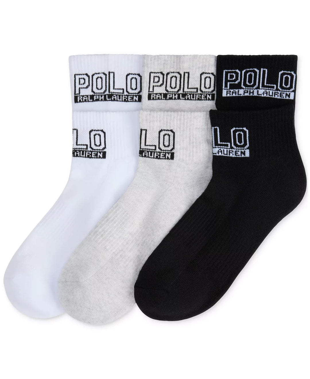 Polo Ralph Lauren Women's 3-Pk. Quarter Crew Socks MSRP $18