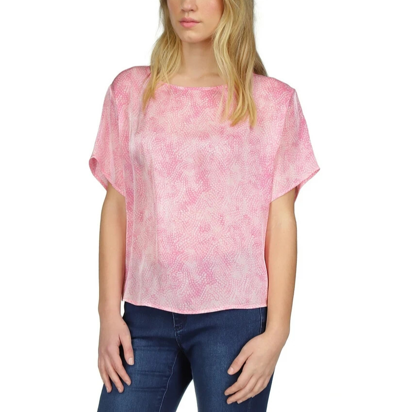 MICHAEL Michael Kors Petal-Print Dolman-Sleeve Top MSRP $110