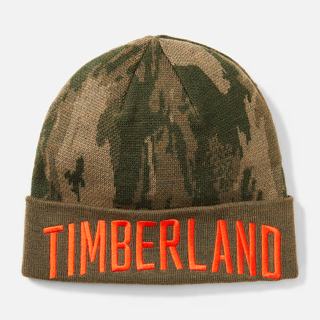 Timberland Mens Camo Jacquard Scarf and Hat Set MSRP $88