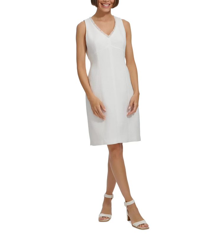 Tommy Hilfiger Fringe-Trim Sheath Dress MSRP $119
