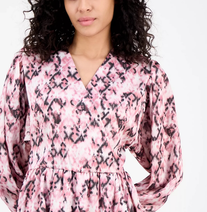 BOSS Orange Women's Printed Long-Sleeve Fit & Flare Dress MSRP $178