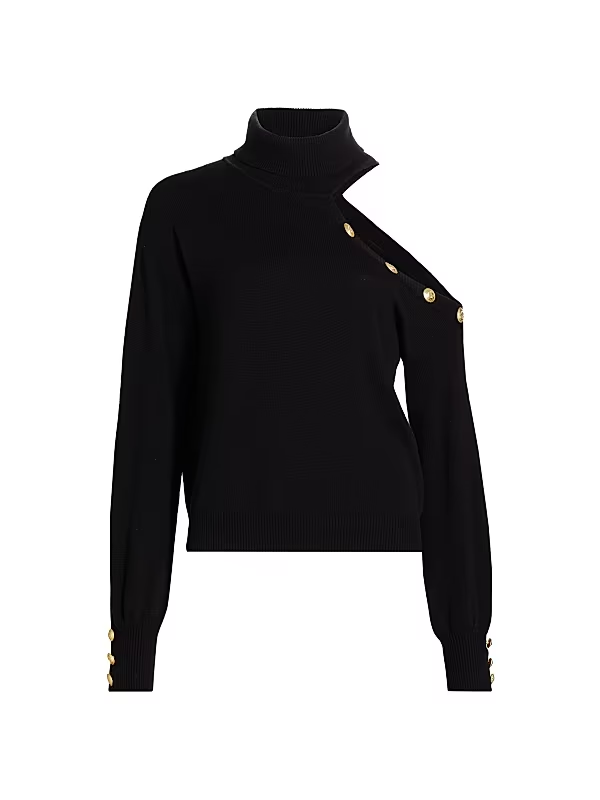 L'Agence Brixie One Shoulder Turtleneck Sweater MSRP $395