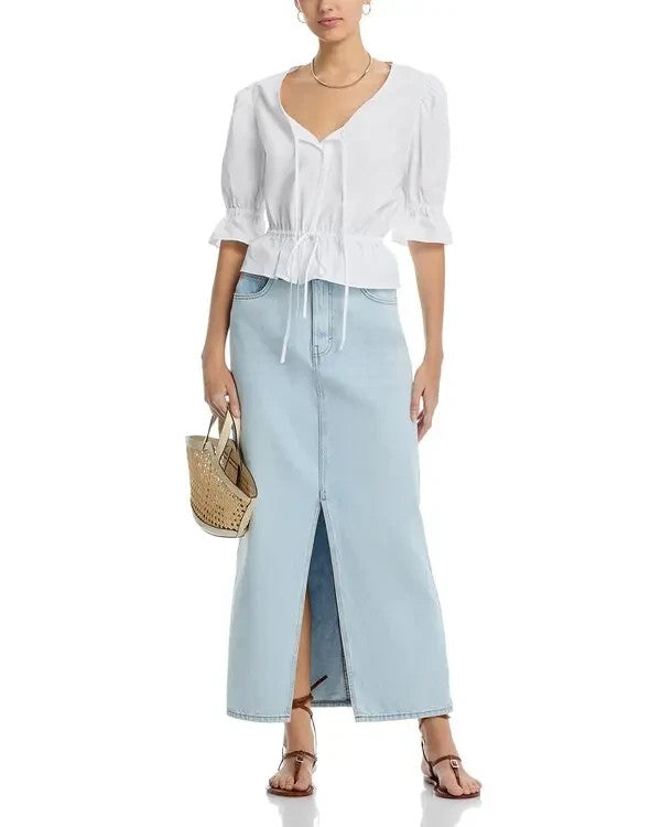 Single Thread Stretch Poplin Elbow Sleeve Top MSRP $68