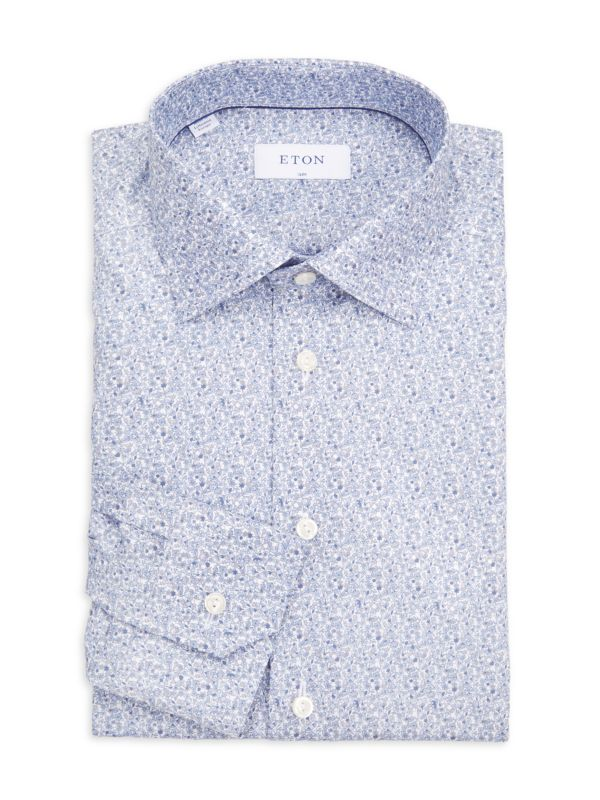 Eton Slim Fit Floral Cotton Dress Shirt in Light Pastel Blue at Nordstrom, Size 15R Eton Slim Fit Floral Cotton Dress Shirt in Light Pastel Blue at Nordstrom, Size 15R