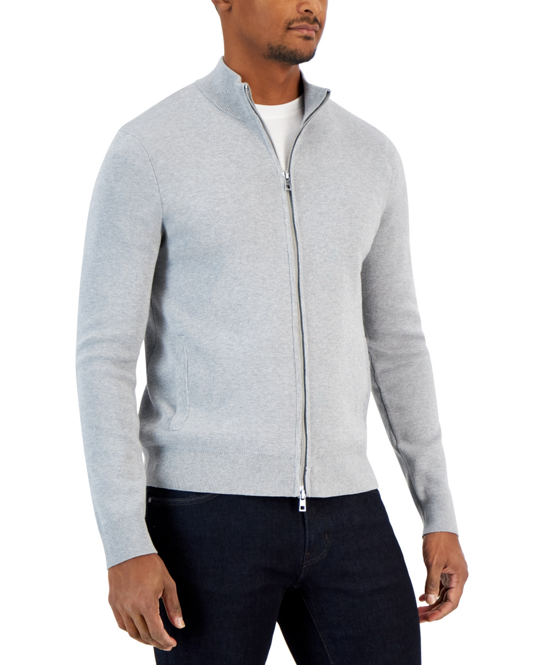 Michael Kors Men's Double Knit Zip-Front Sweater Jacket MSRP $198