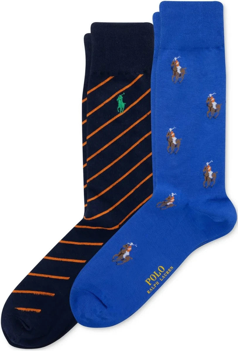Polo Ralph Lauren Men's 2-Pack Knit-In Pony Slack Socks MSRP $22