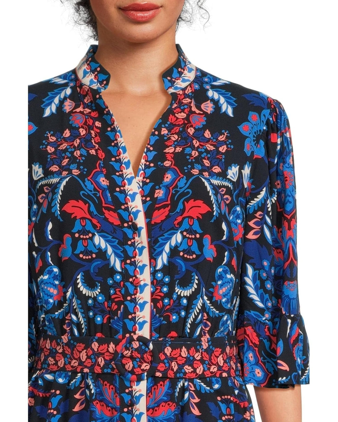 Adrianna Papell Printed Short Flounce Dress MSRP $149