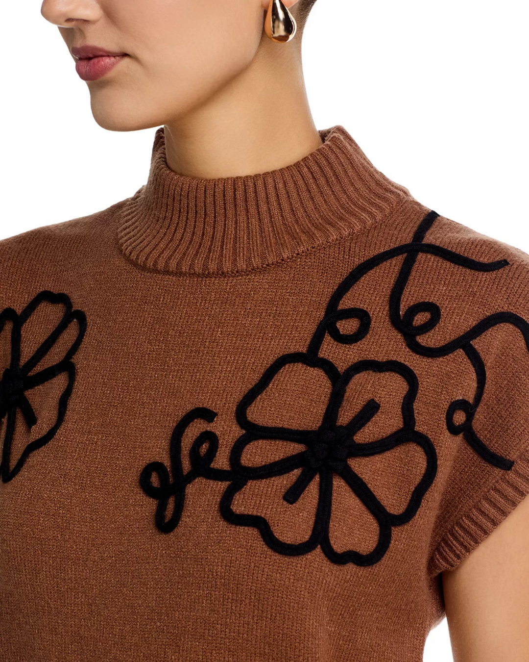 T Tahari Belted Mock Neck Dress MSRP $128