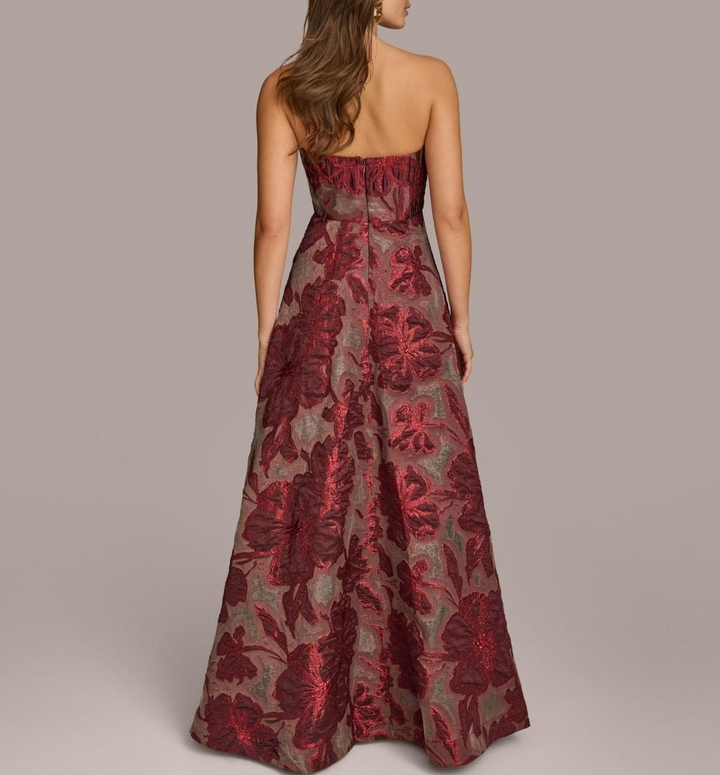 Donna Karan New York Women's Strapless Jacquard Ball Gown MSRP $289