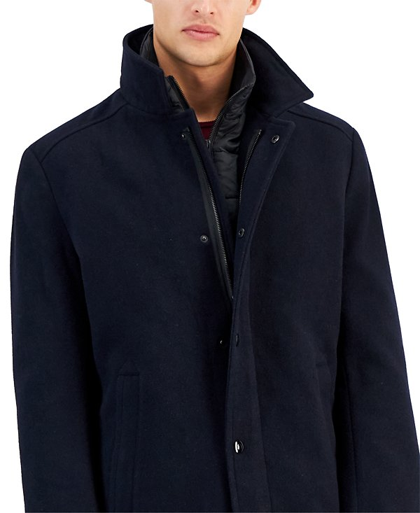 Nautica Men's Classic-Fit Bib Wool Blend Overcoat MSRP $395