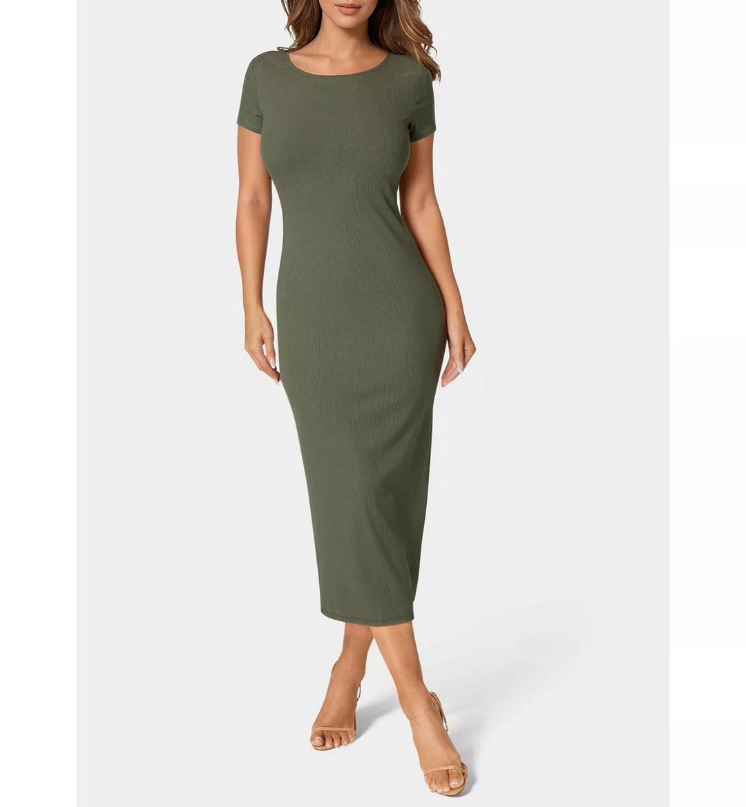 Bebe Women's Rib Maxi T-Shirt Dress MSRP $98