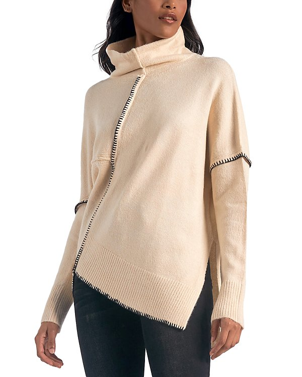 Elan Asymmetric Turtleneck Sweater MSRP $112