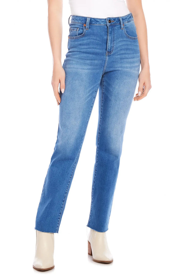Karen Kane Raw Hem Straight Leg Jeans MSRP $99