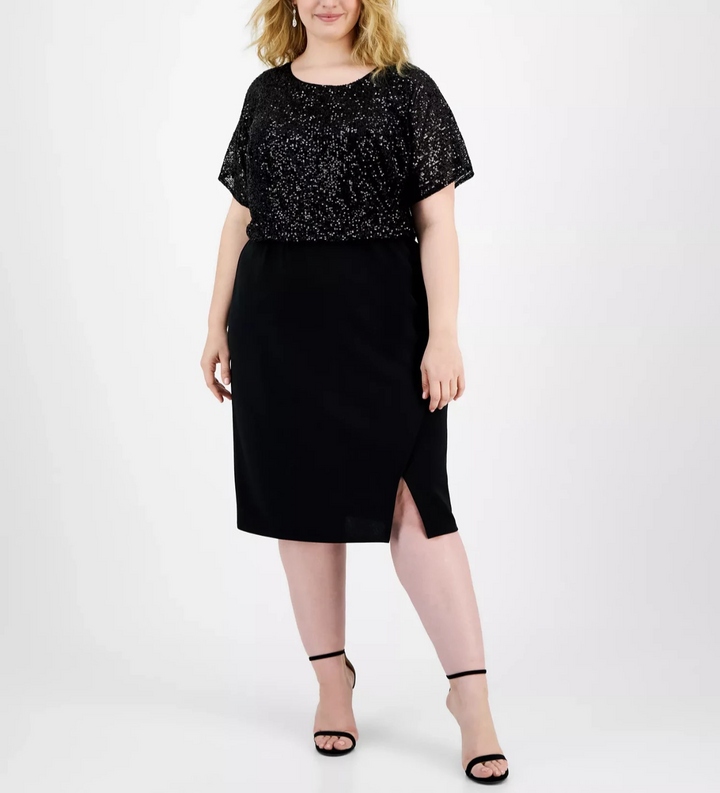 Connected Plus Size Sequined Sheath Dress MSRP $89