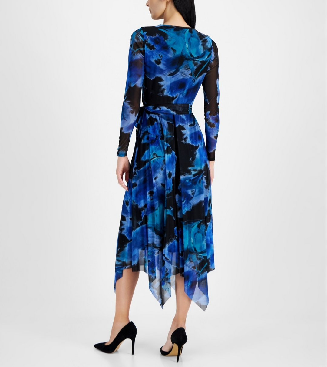Anne Klein Printed Handkerchief-Hem Dress MSRP $139