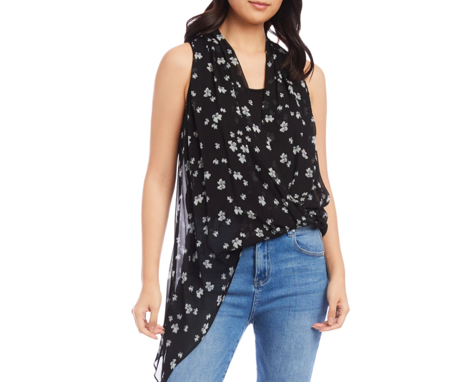 Karen Kane Asymmetric Hem Top MSRP $138 Size XL