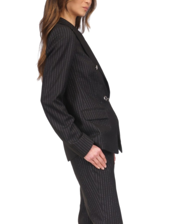 MICHAEL Michael Kors Metallic Pinstripe Cutaway Blazer MSRP $250