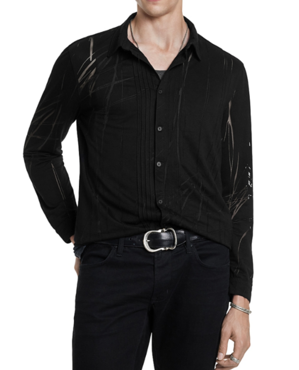 John Varvatos Phoenix Printed Button Front Shirt MSRP $228