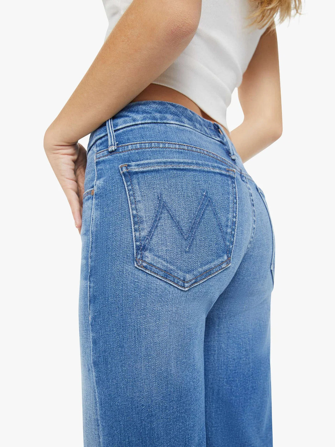 Mother Roller Fray Wide Leg Jeans MSRP $258