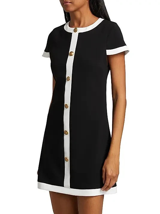 Alice and Olivia Coley Button Front Mini Dress MSRP $440