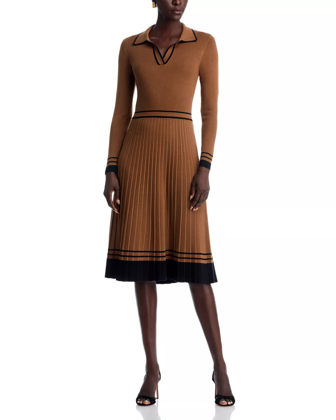 T Tahari Spread Collar Flare Dress MSRP $128