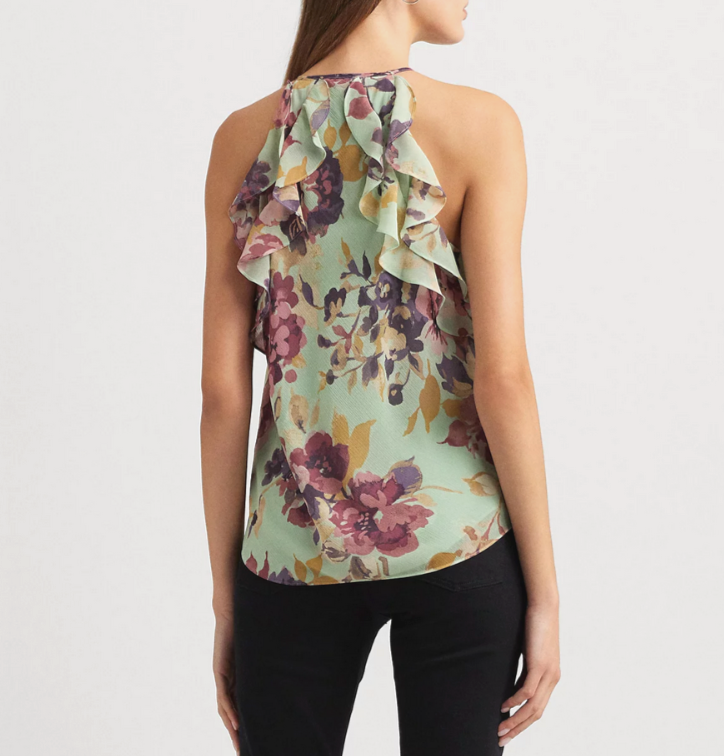 Lauren Ralph Lauren Ruffled Halter Blouse MSRP $115