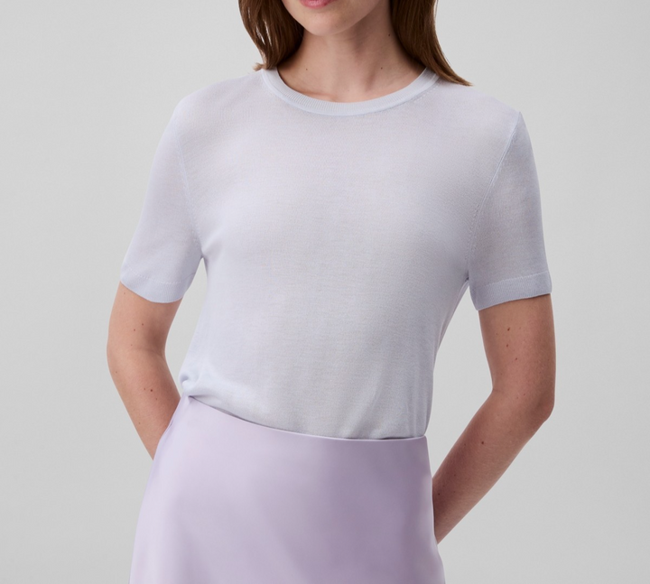 Calvin Klein Women's Fine Gauge Short-Sleeve Sweater MSRP $89