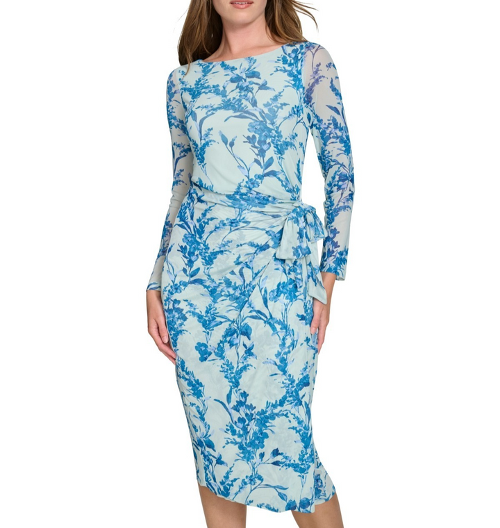 Tommy Hilfiger Women's Floral-Print Mesh Sheath Dress MSRP $119