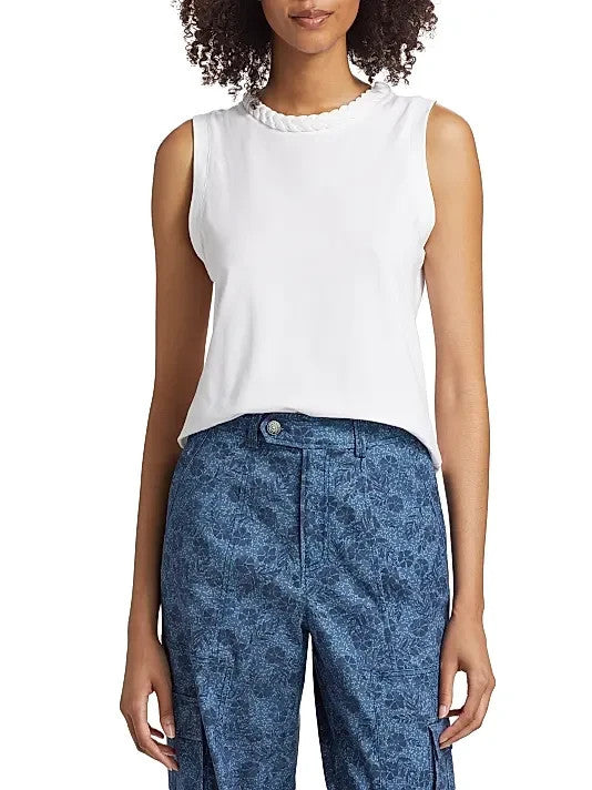 Cinq a Sept Braided Trim Tank Top MSRP $145