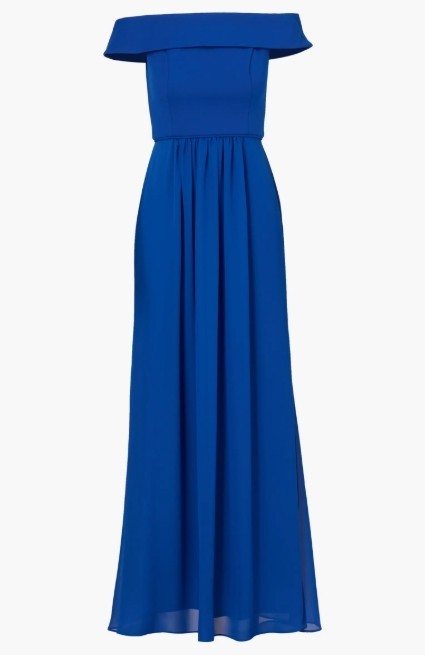 Adrianna Papell Off-The-Shoulder Chiffon Gown MSRP $139