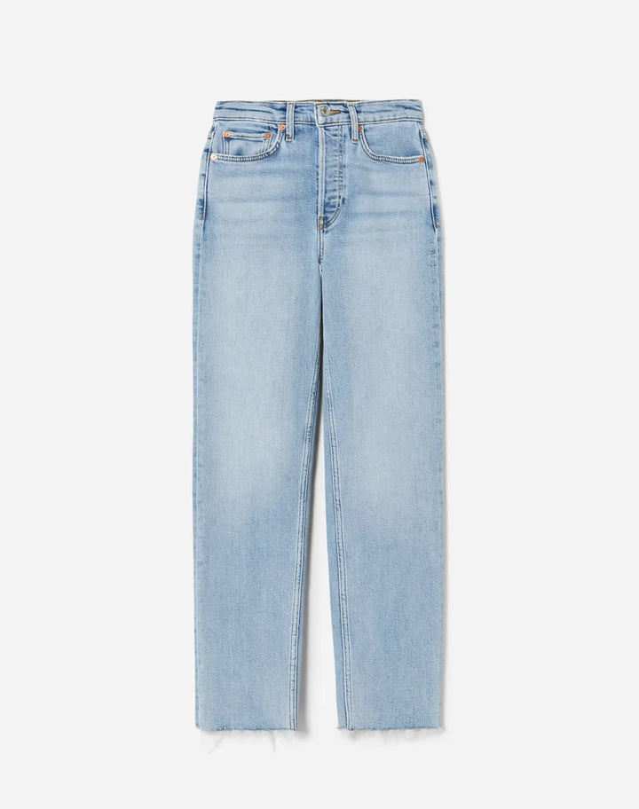 RE/DONE Stove Pipe High Rise Straight Jeans MSRP $265