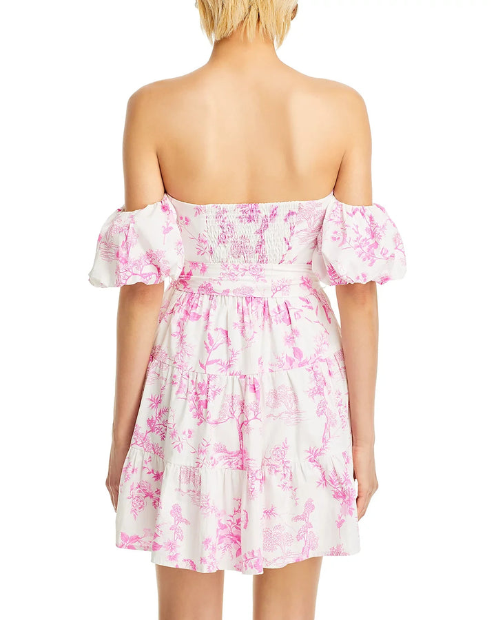AQUA Puff Sleeve Off-the-Shoulder Dress MSRP $98