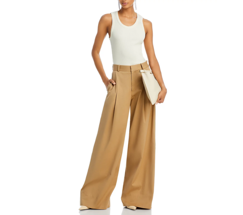 FRAME Pleated Wide Leg Pants MSRP $478