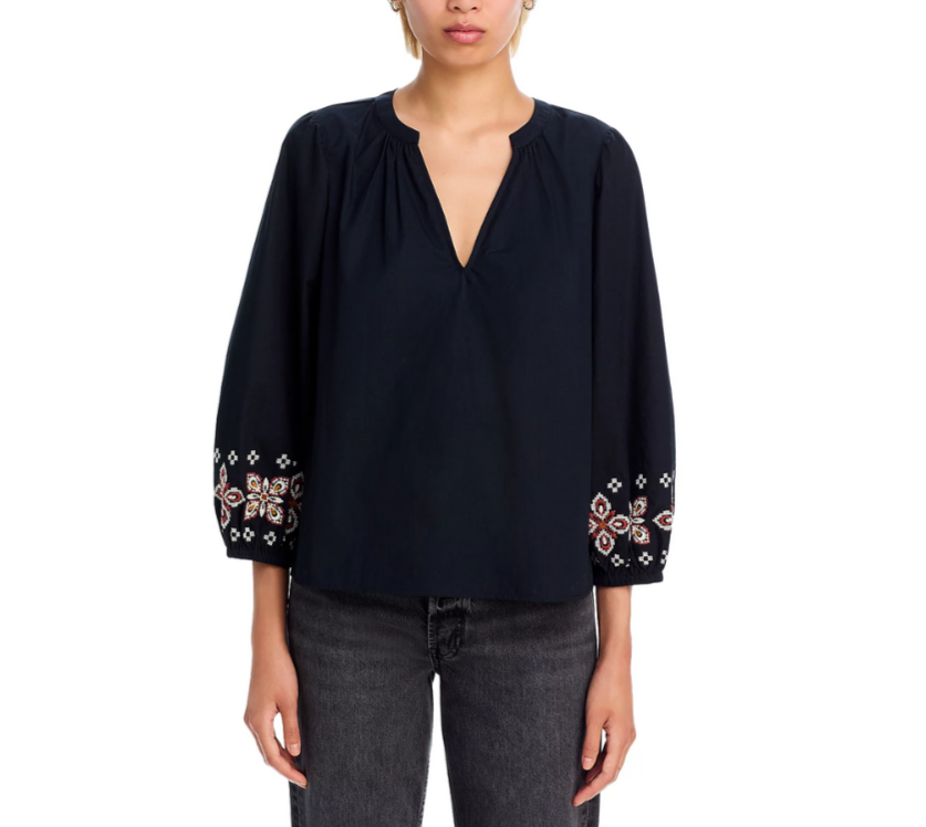 Velvet by Graham & Spencer Paola Embroidered Top MSRP $179