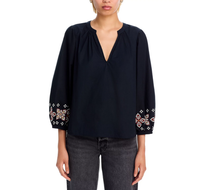 Velvet by Graham & Spencer Paola Embroidered Top MSRP $179