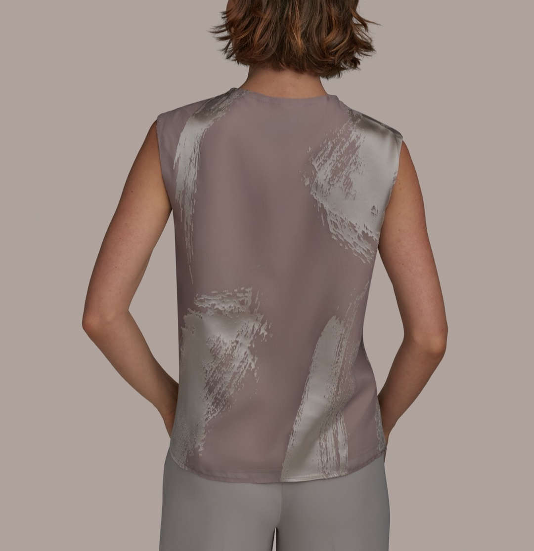 Donna Karan New York Women's Sleeveless Burnout Top MSRP $89