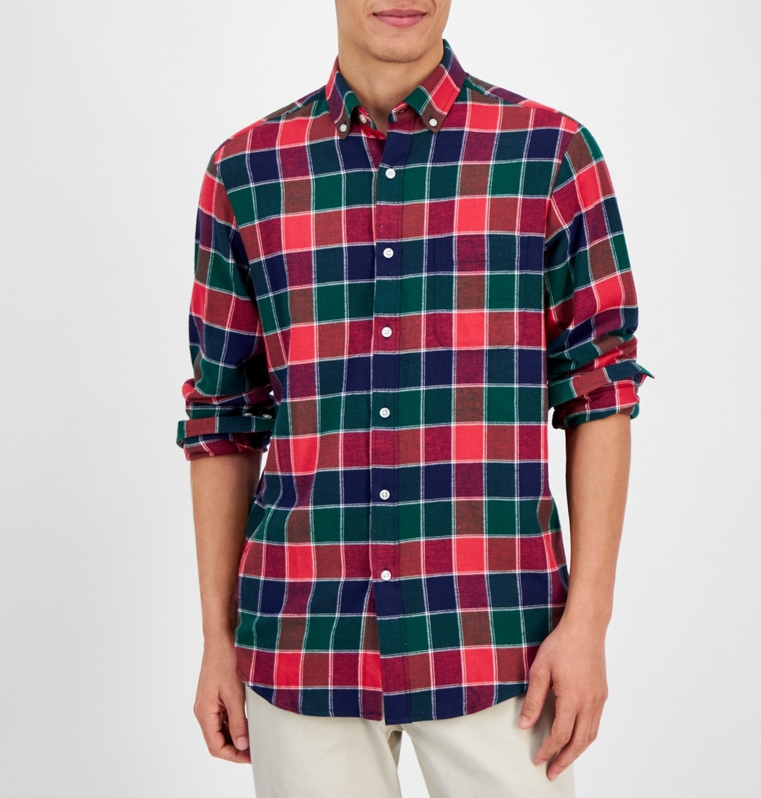 Club Room Men's Regular-Fit Plaid Flannel Shirt MSRP $39.50