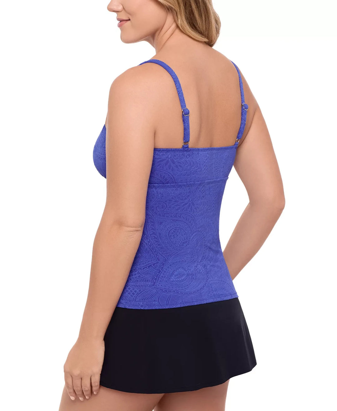 Swim Solutions Women's Printed Twist-Front Tankini Top MSRP $58