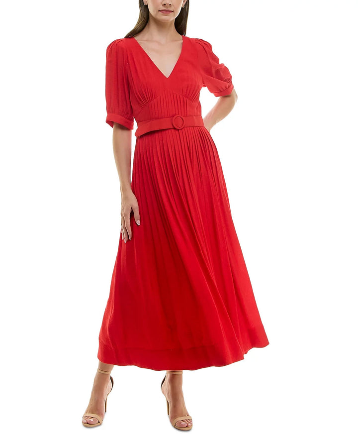 Taylor Pleated Belted Fit & Flare Dress MSRP $138