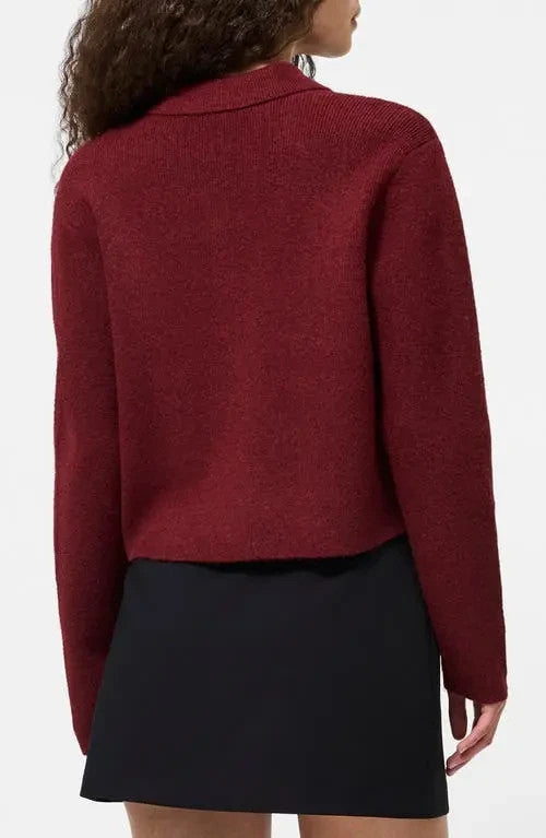 French Connection Ellie Collared Knit Cardigan MSRP $138