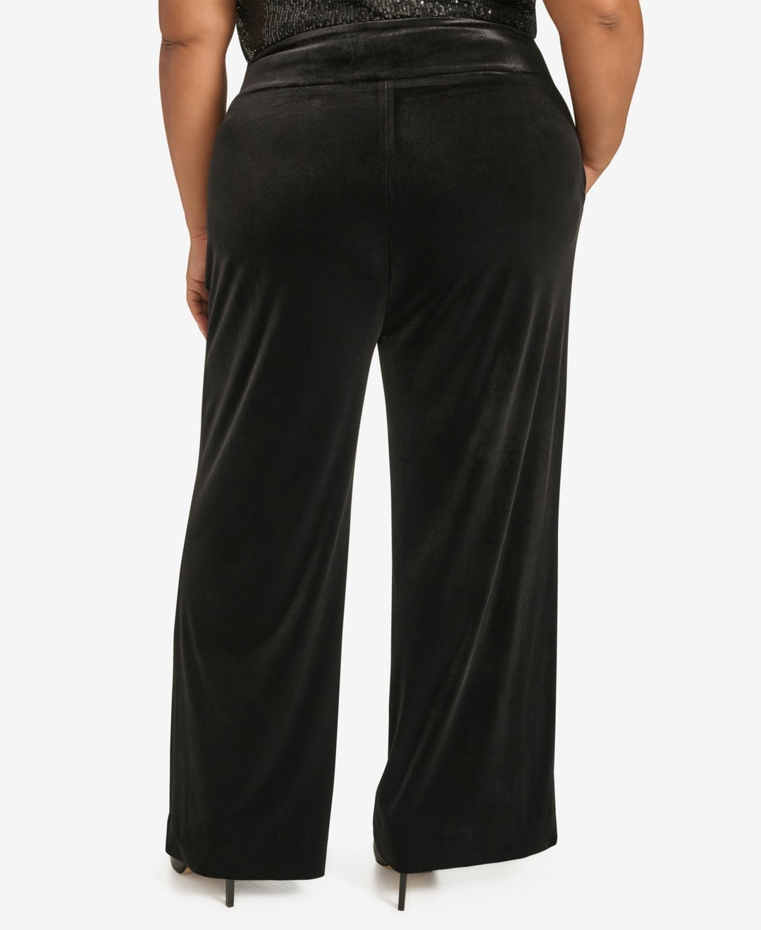 Calvin Klein Plus Size High Rise Wide Leg Velvet Pants MSRP $109