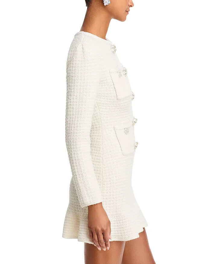 self portrait tweed long sleeve mini dress Self-Portrait Tweed Long Sleeve Mini Dress