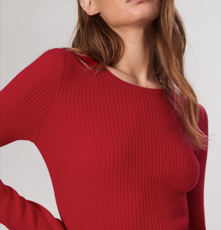 rag & bone Audrina Wool-Blend Crew Neck Ribbed Sweater MSRP $248