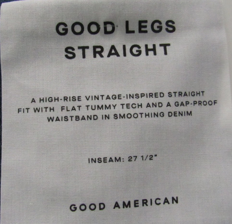 Good American Good Legs Straight Jeans MSRP $108