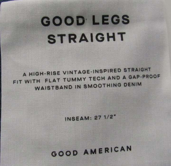 Good American Good Legs Straight Jeans MSRP $108