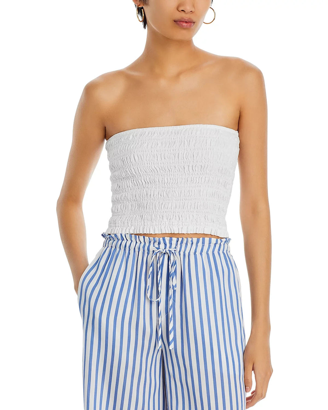 Bella Dahl Smocked Linen Tube Top MSRP $136