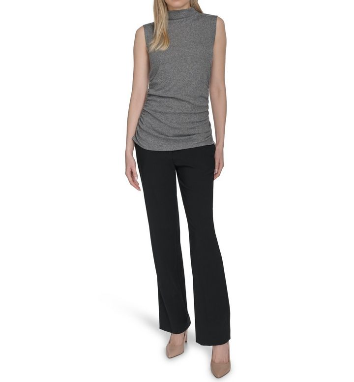 Calvin Klein Women's Sleeveless Metallic Mock-Neck Top MSRP $59