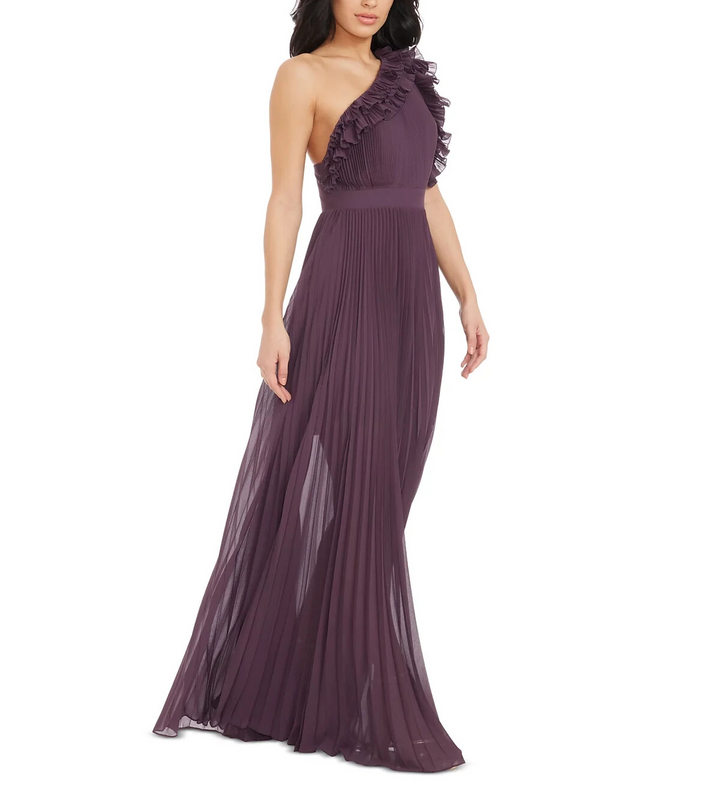 Dress the Population Vida Ruffled One-Shoulder Ball Gown MSRP $348