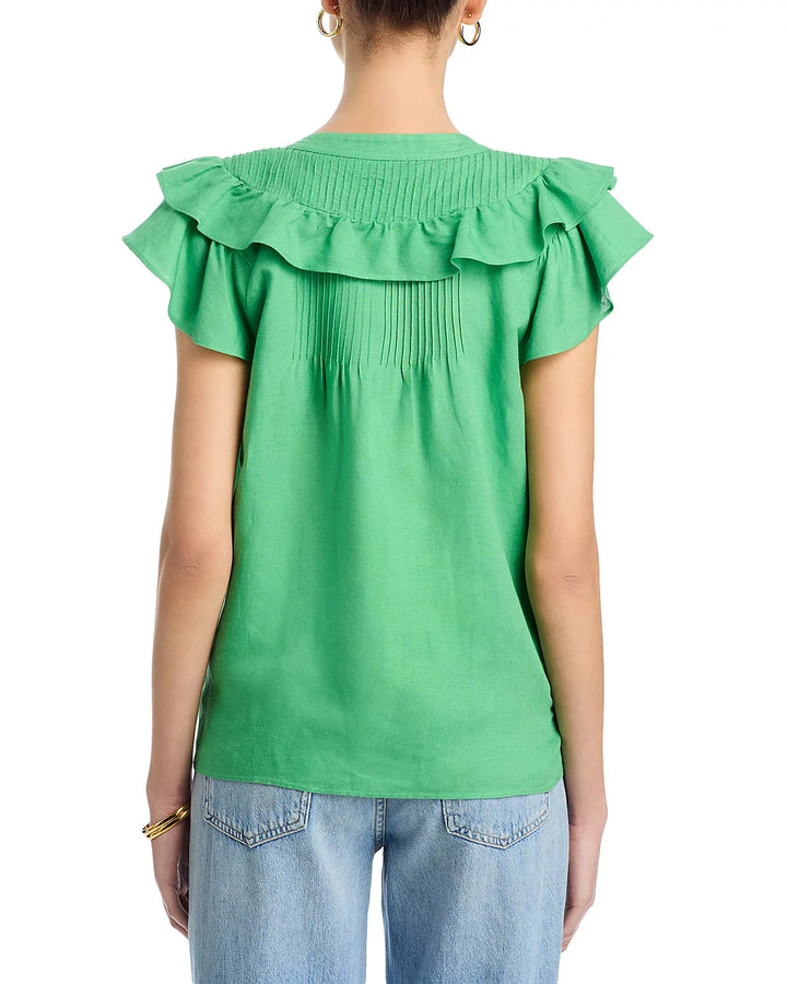 T Tahari Flutter Sleeve Blouse MSRP $88