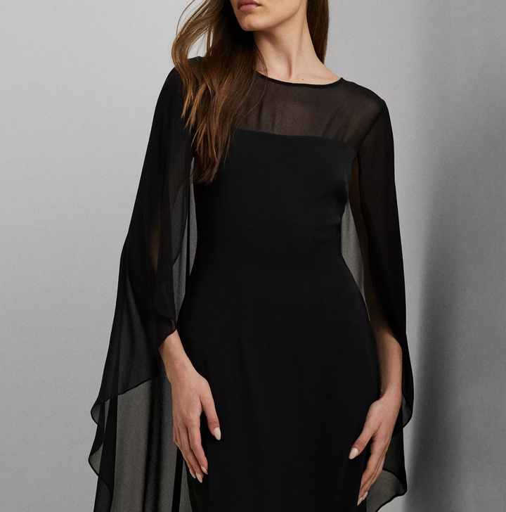 Lauren Ralph Lauren Cape Georgette Gown MSRP $265